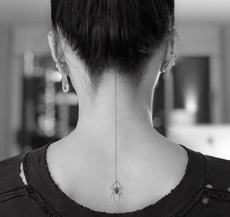 Spider With Lines Small Tattoo Ideas For Women
