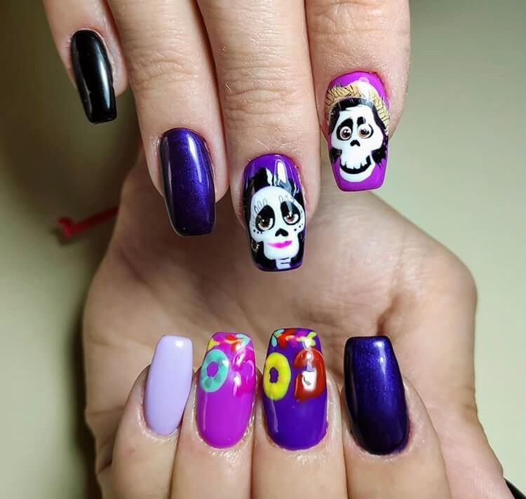 long acrylic Halloween nails