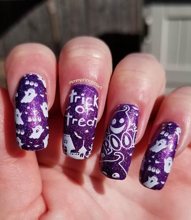 long acrylic Halloween nails