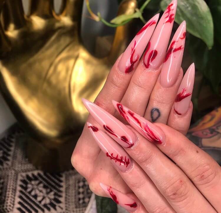 long acrylic Halloween nails