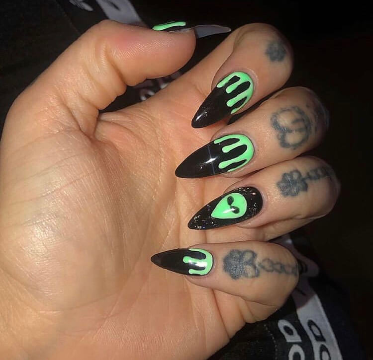 long acrylic Halloween nails