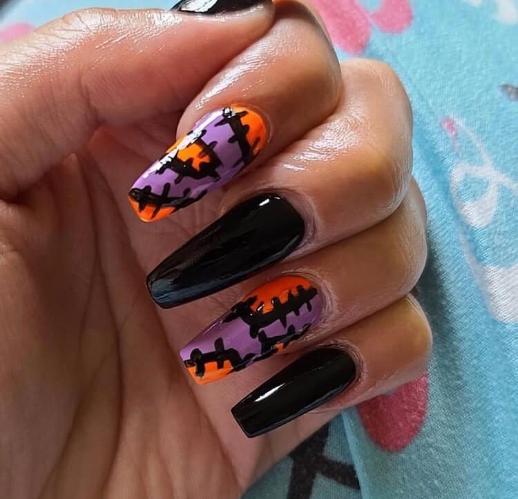 long acrylic Halloween nails