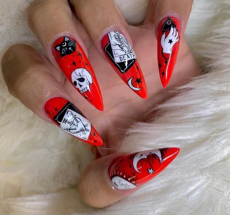 long acrylic Halloween nails