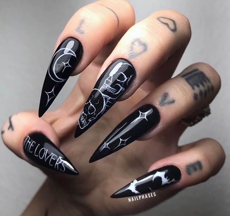 long acrylic Halloween nails