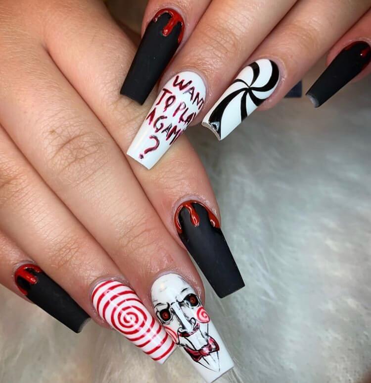 long acrylic Halloween nails