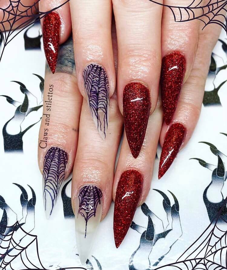 long acrylic Halloween nails