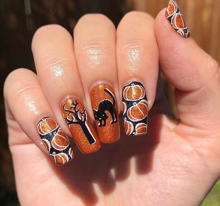 long acrylic Halloween nails