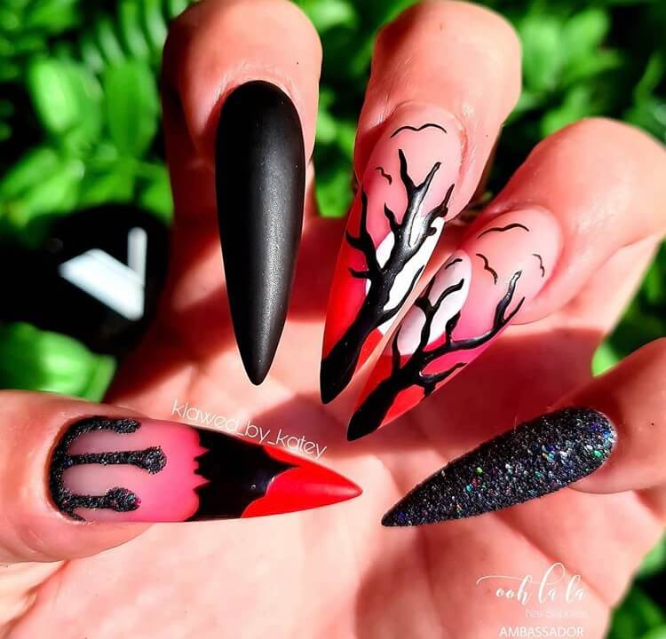 long acrylic Halloween nails