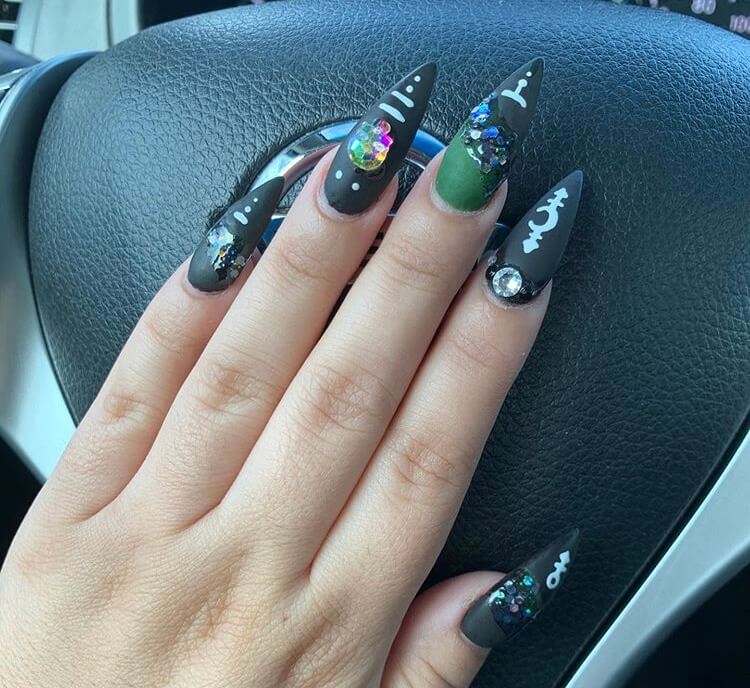 long acrylic Halloween nails