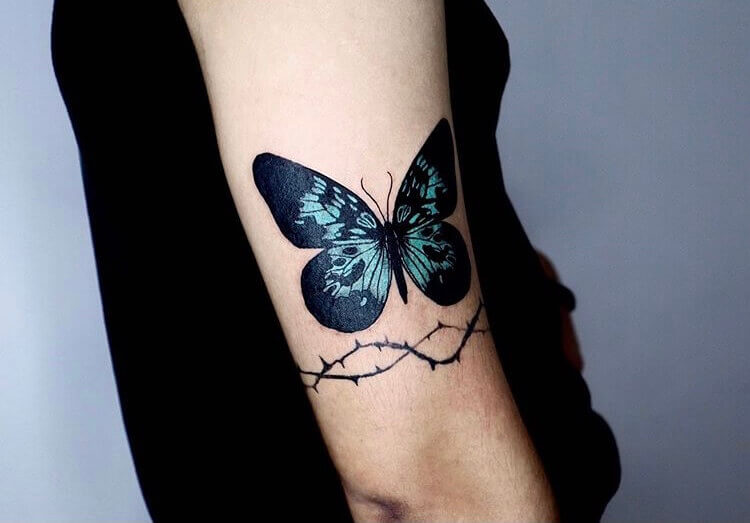 Black and Blue Butterfly Tattoo chain