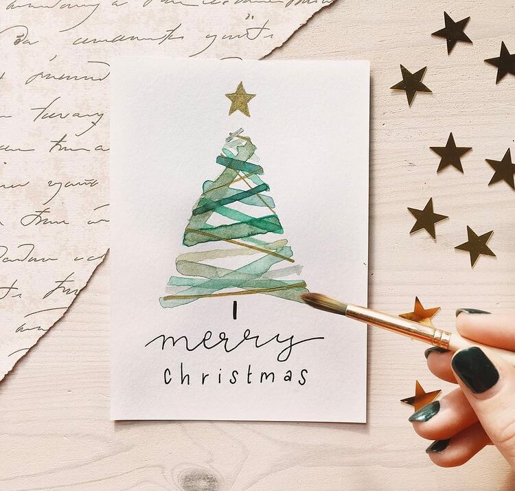 19+ Pretty Handmade Christmas Card Ideas