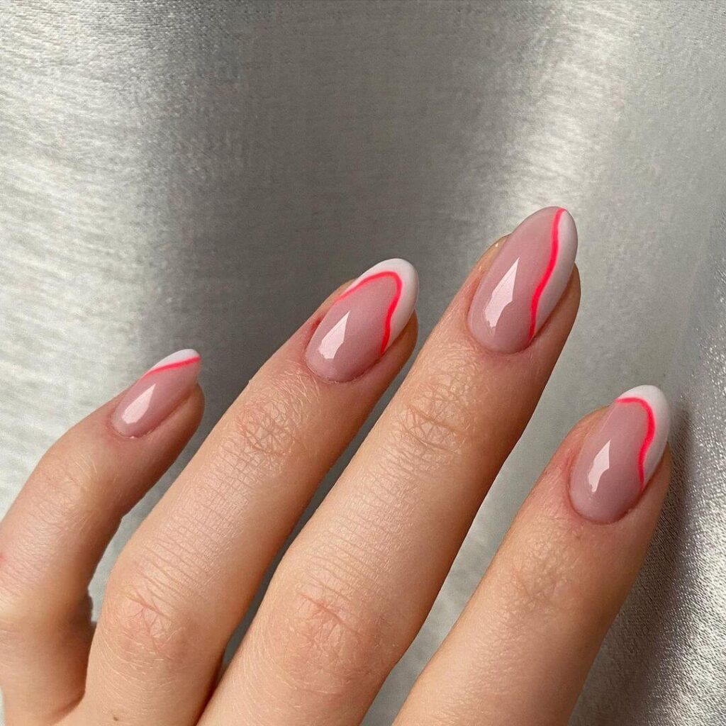 Pink almond nails