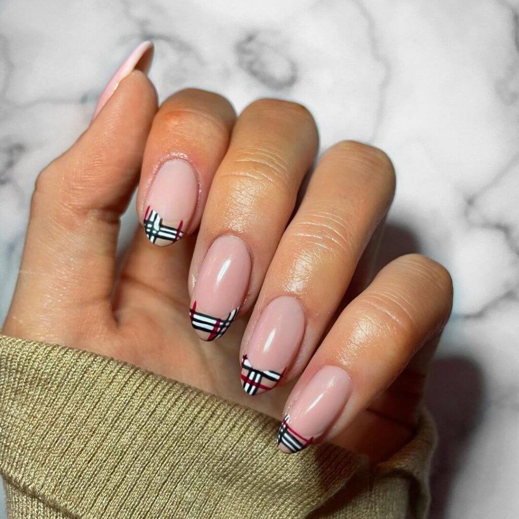 Burberry Almond Nails