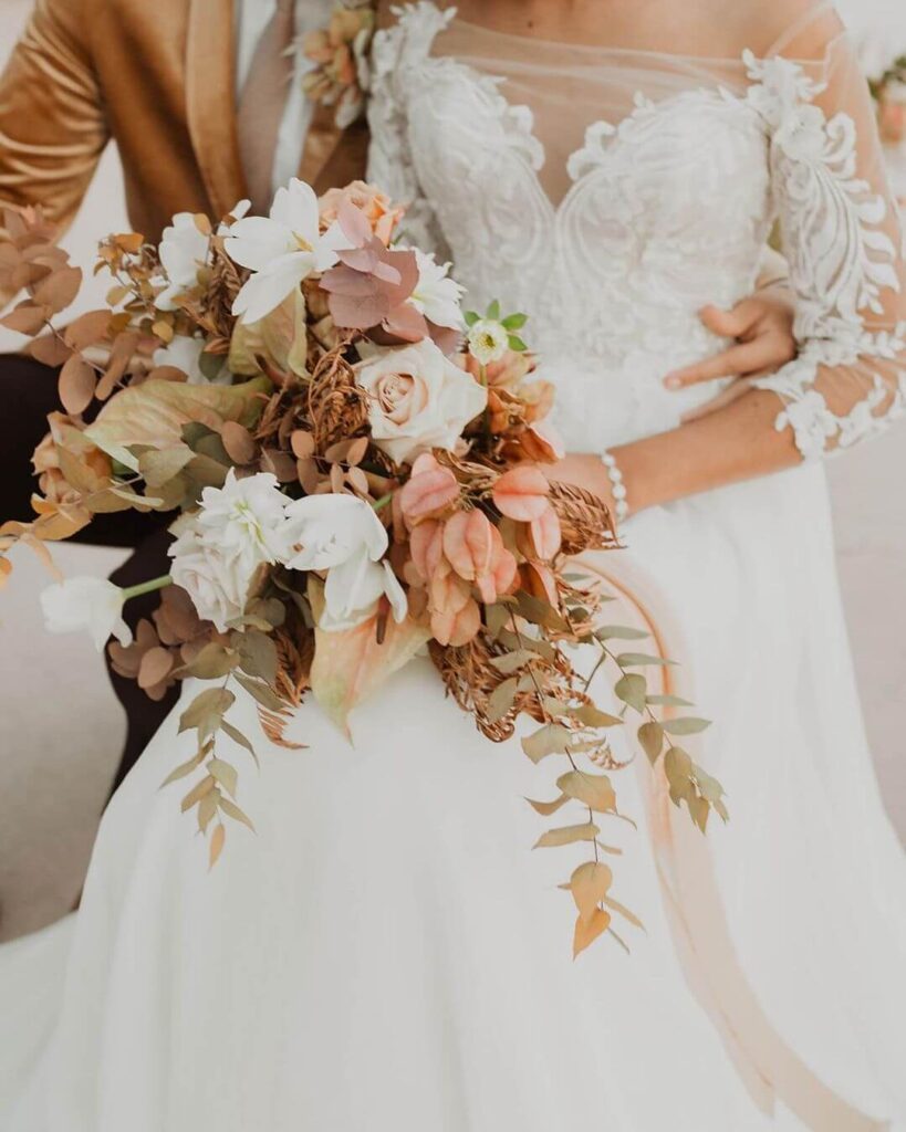 Holding flowers