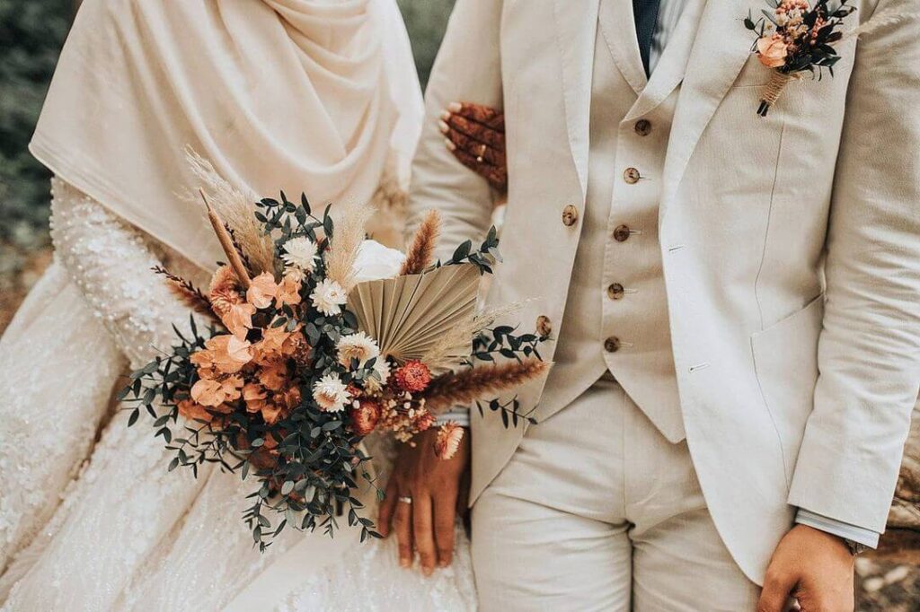 Holding flowers