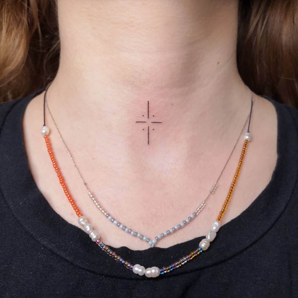 Minimalist Neck Tattoo