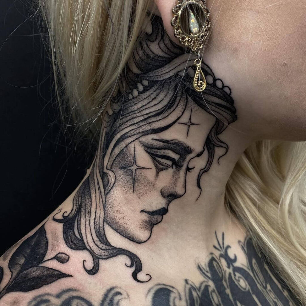 Beautiful neck tattoo
