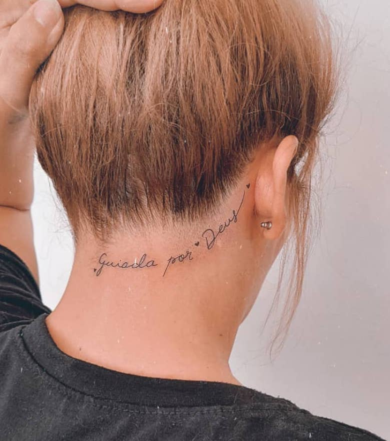 Quote neck tattoo