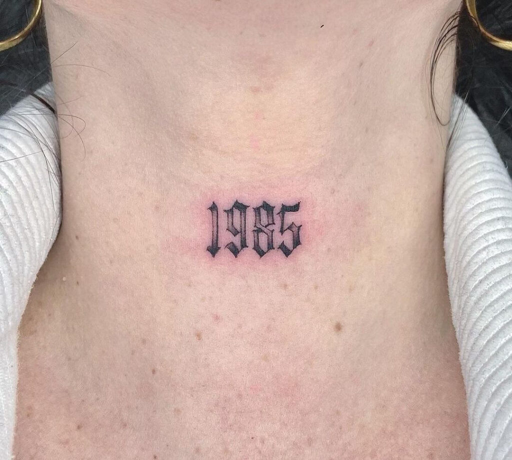 Number Neck Tattoo