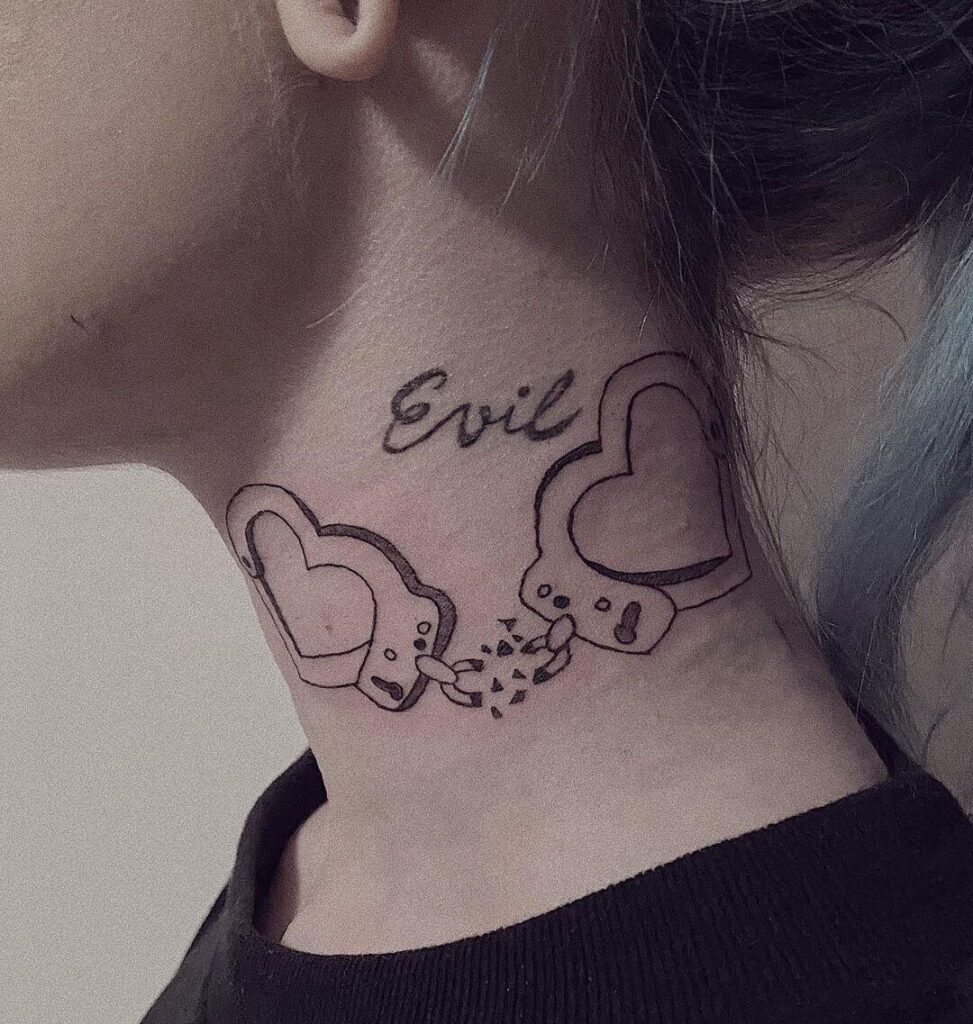 Cute creative neck tattoo