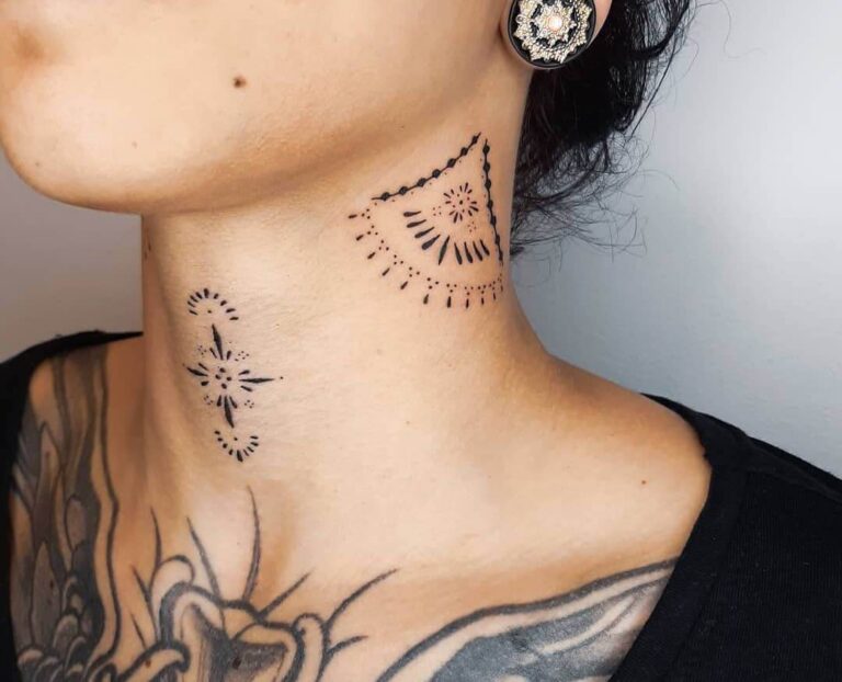 30+ Attractive Neck Tattoo Art For Women