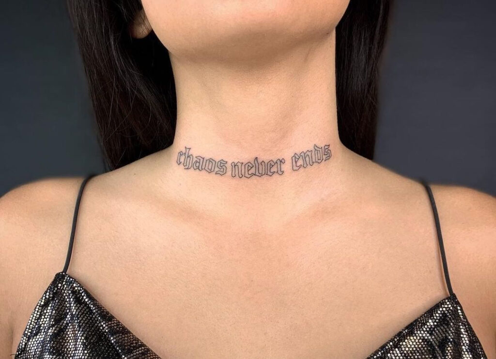 Letter Neck Tattoo