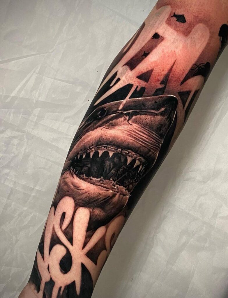 Shark sleeve tattoo