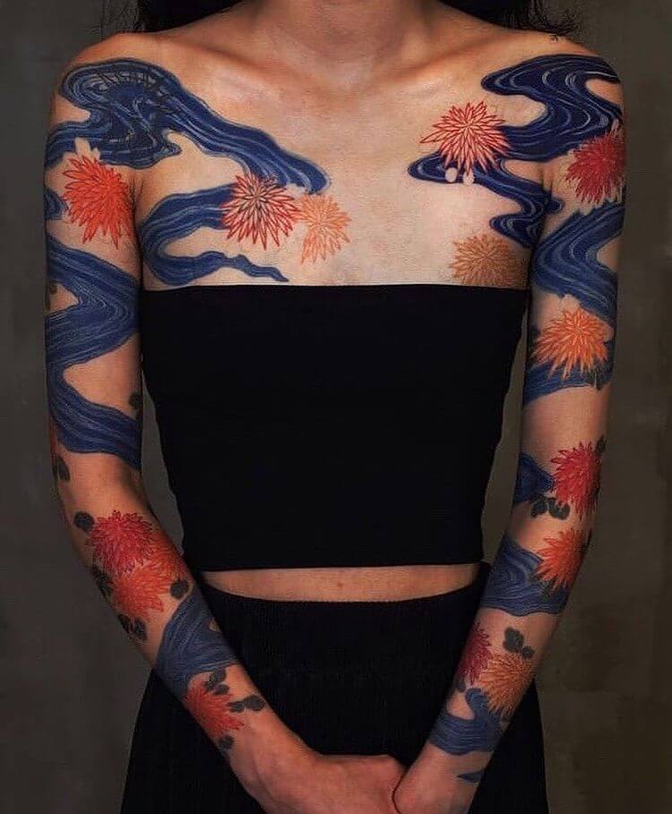 Color sleeve tattoo