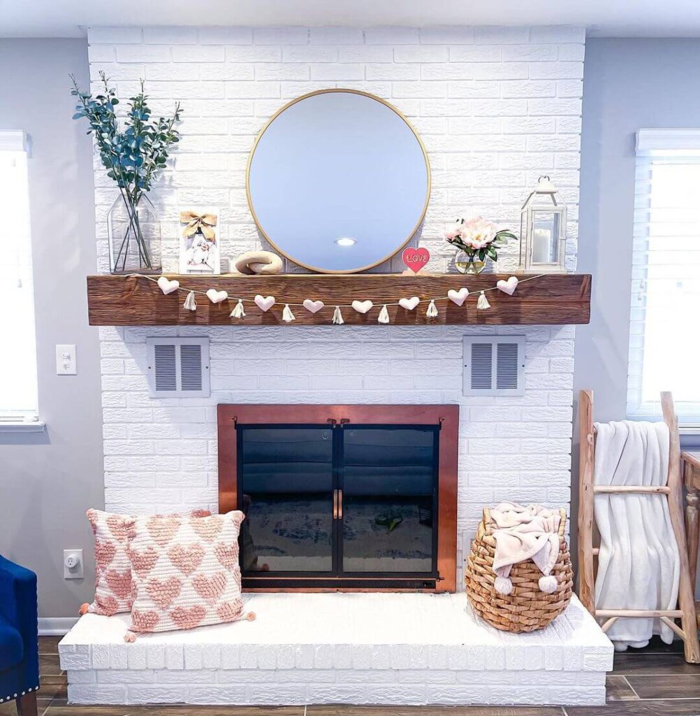 Valentine's Day Fireplace decor