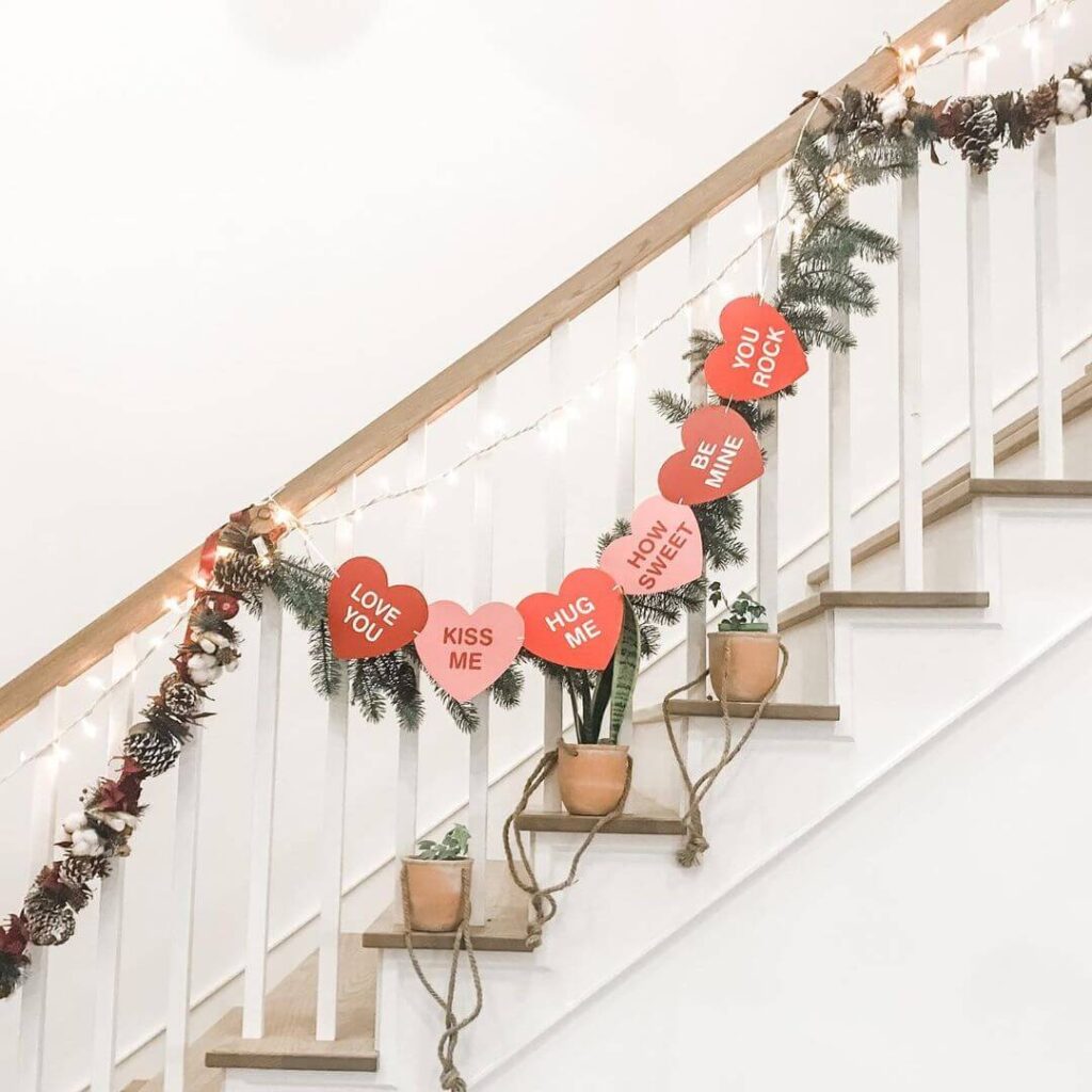 Valentine's Day Stairs decor