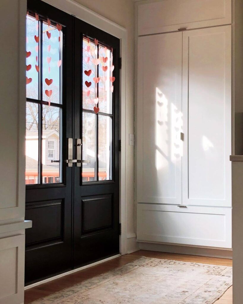 Valentine's day entrance door decor