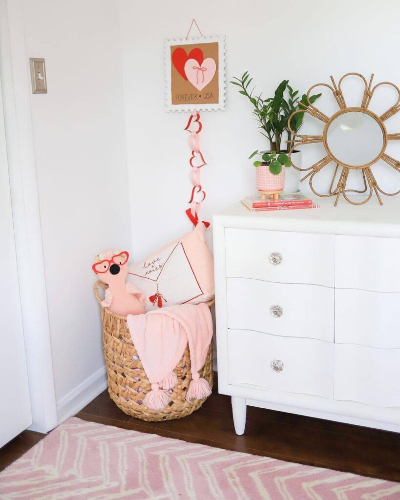 Valentine's day room corner decor