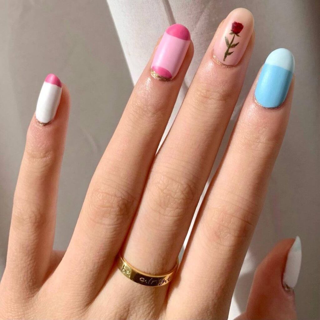 Roses Valentine's day nail