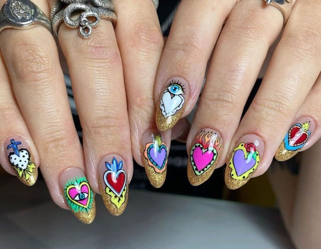 Mysterious Heart Valentine's Day Nails