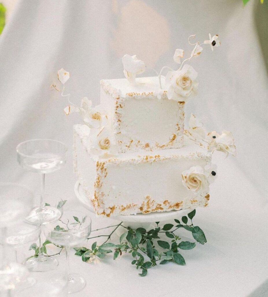 Rectangular wedding cake