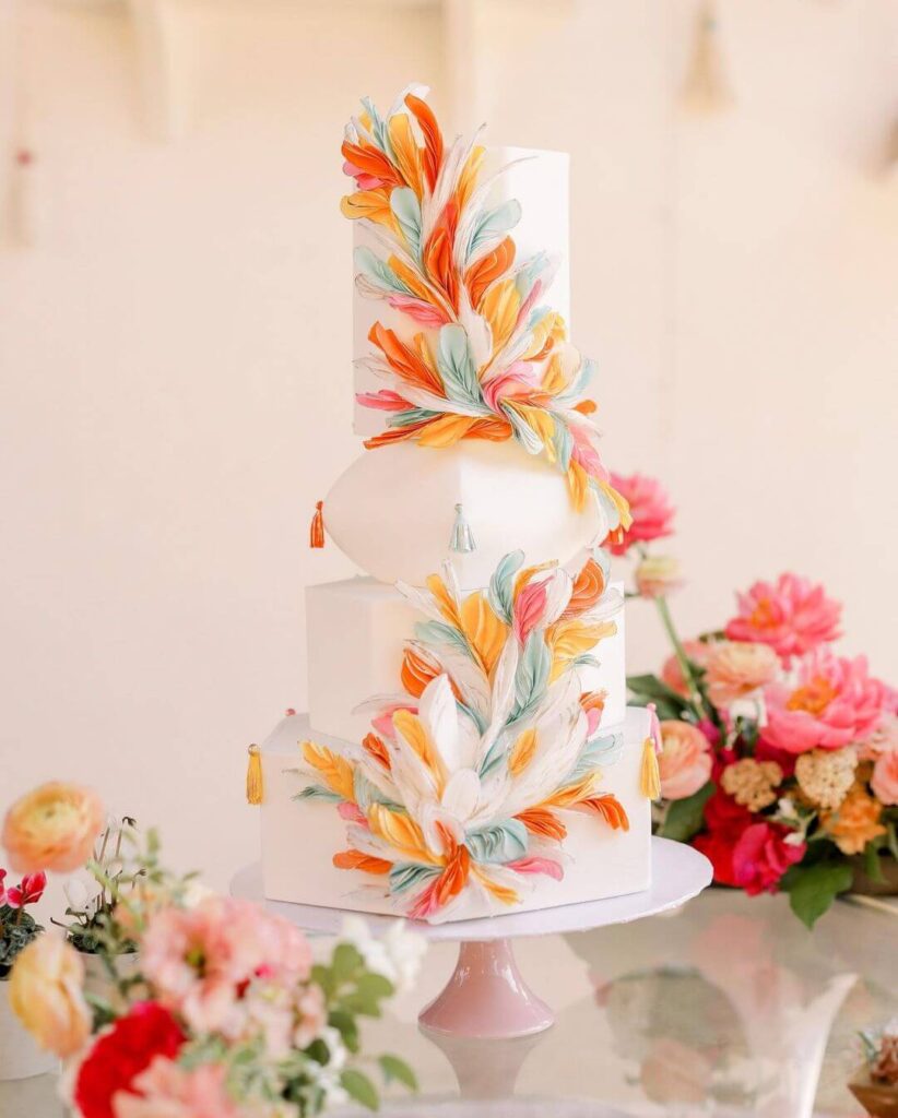 Geometric wedding cake