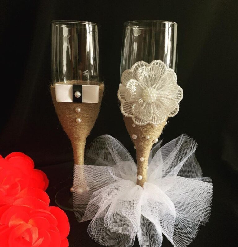 24 Awesome Wedding Glasses Decoration Ideas