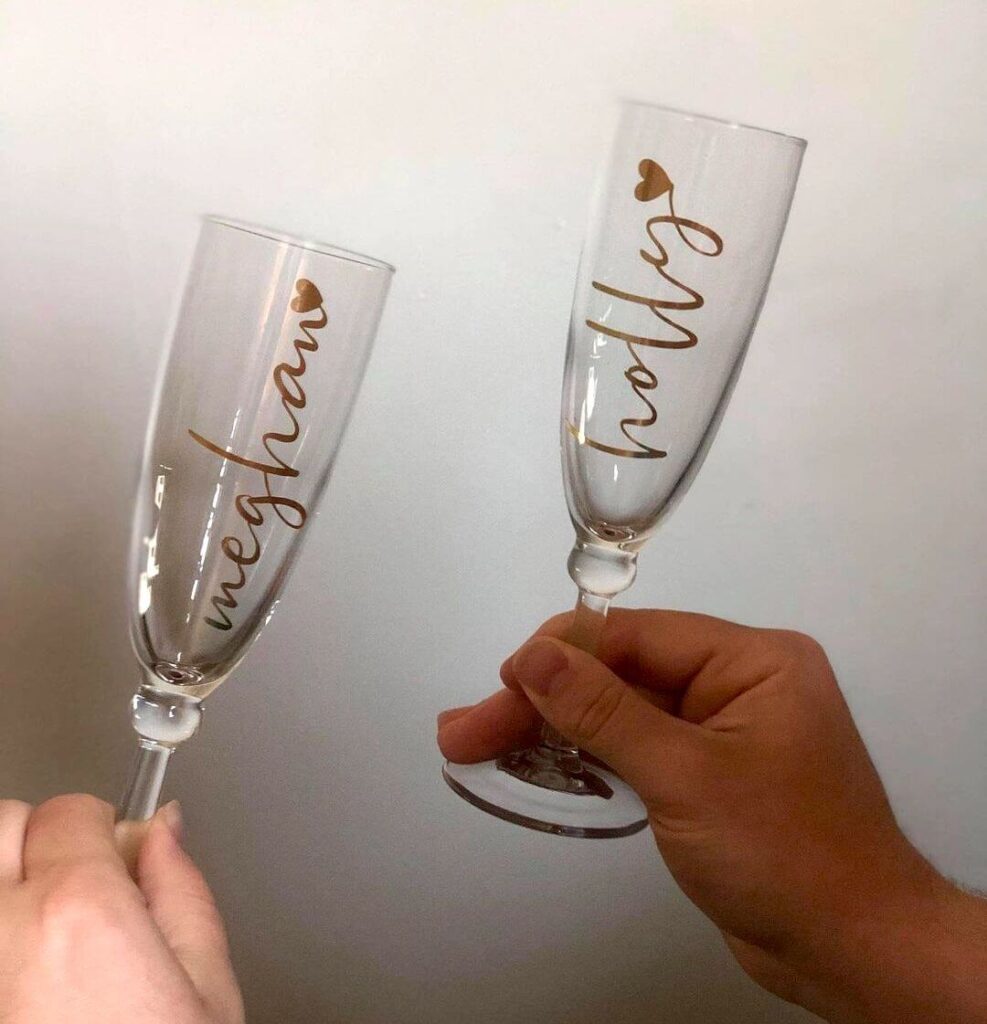 wedding glasses For bridesmaid and best man