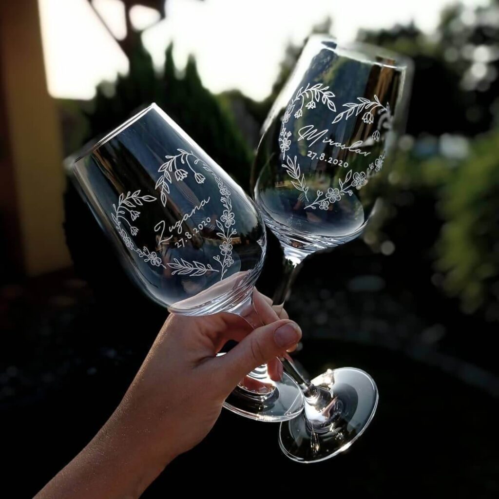 personalised wedding glasses