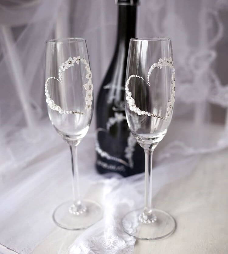 Heart Wedding glasses