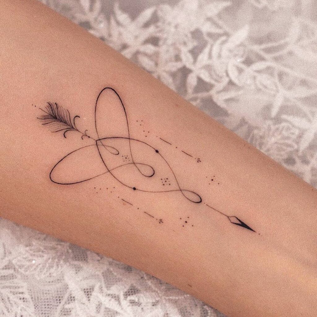Heart with infinity symbol family tattoo