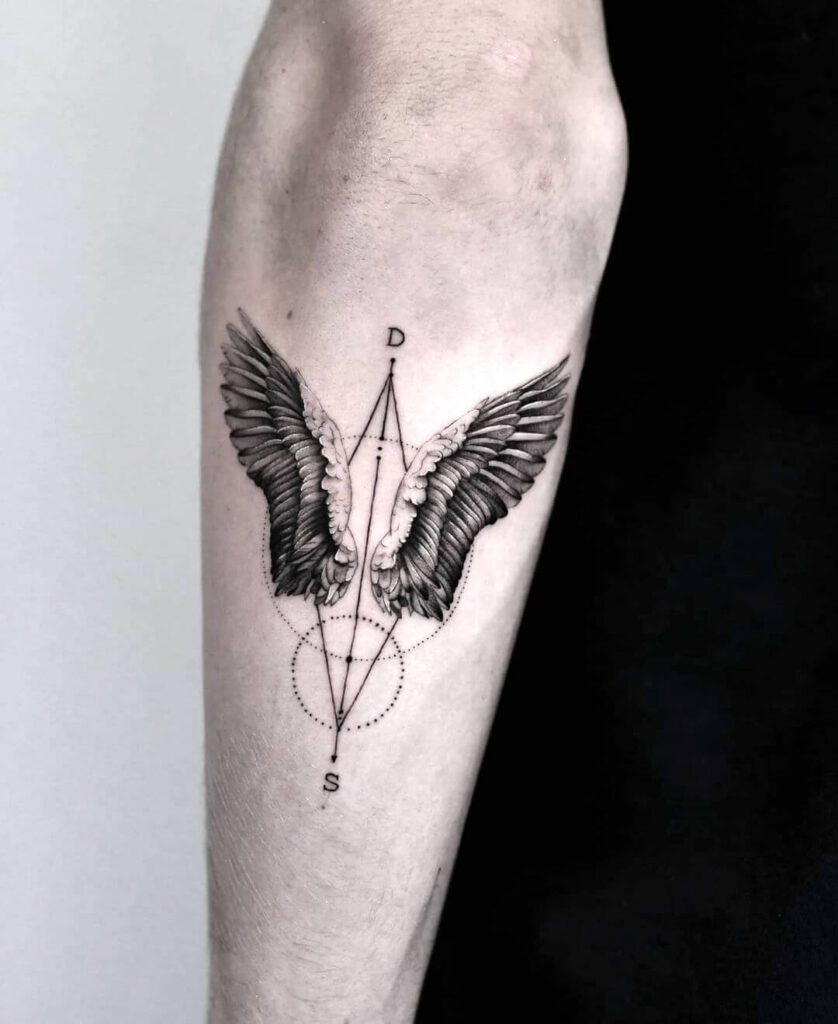 Angel wings family tattoo