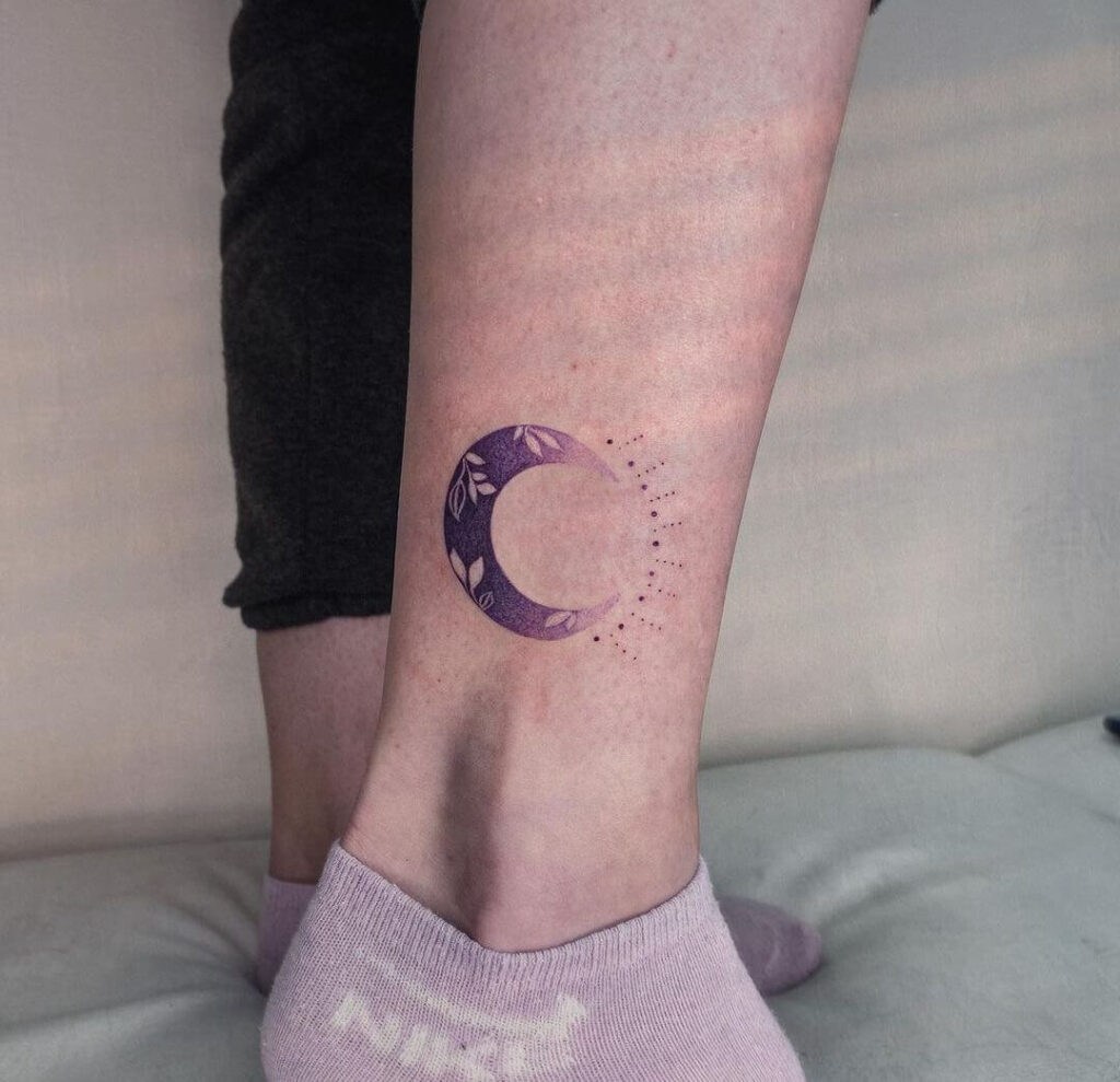 Ankle Moon Tattoo