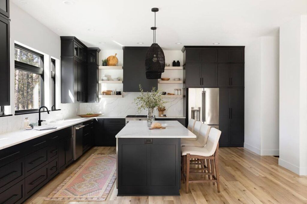 Classic black and white kitchen