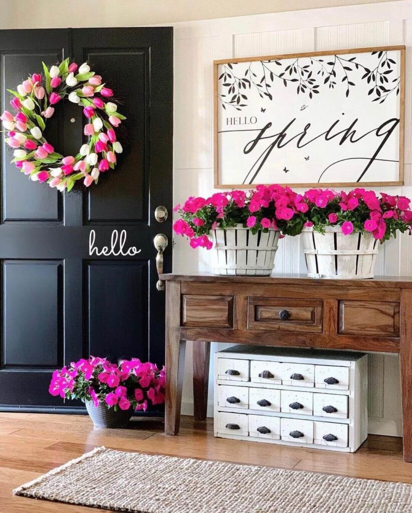 Bright entryway decoration