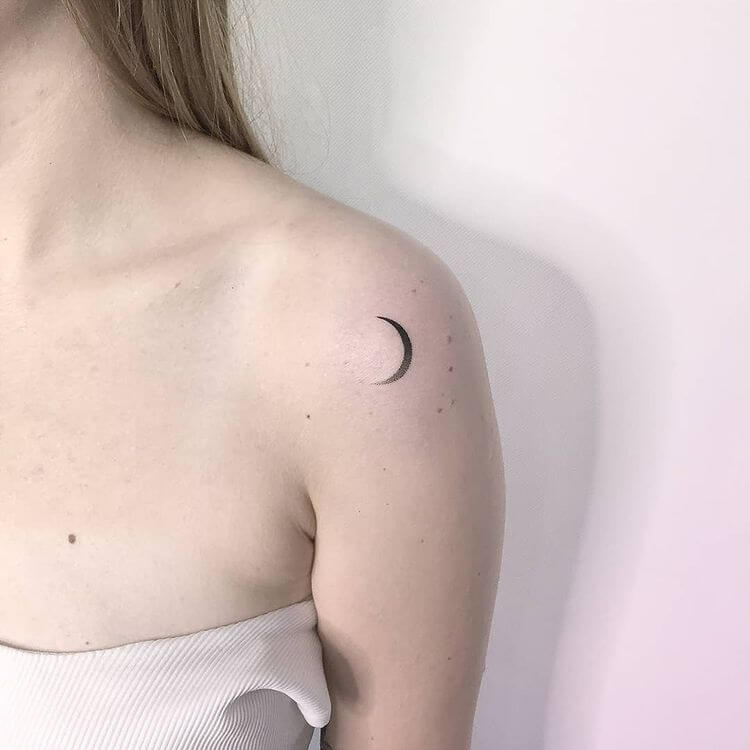 Classic small moon tattoo