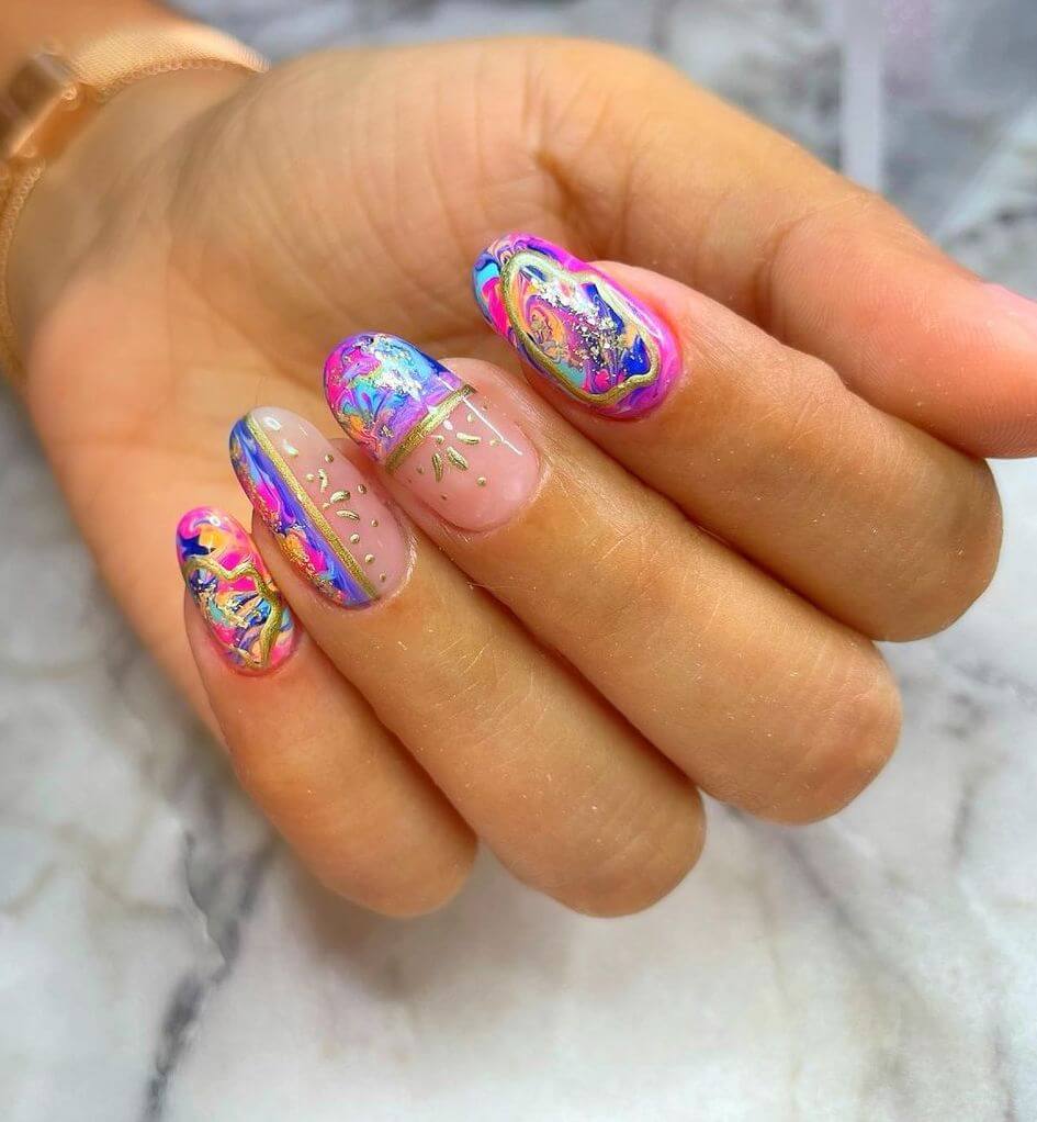 Colorful French nail