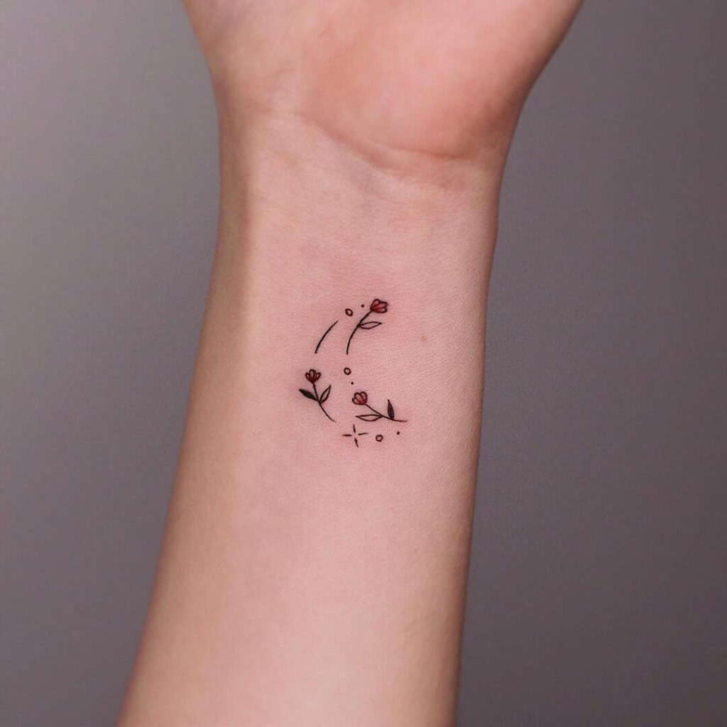 Cute moon small tattoo