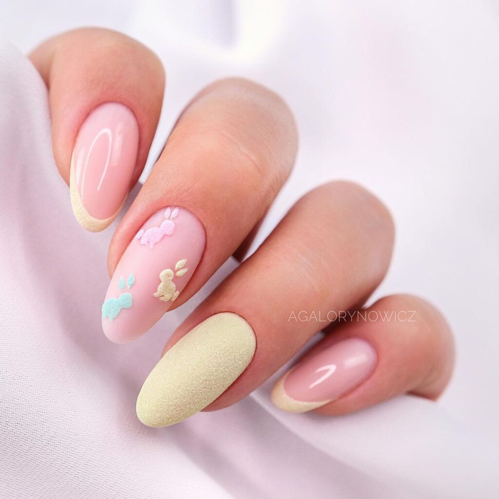 Light yellow Easter nails