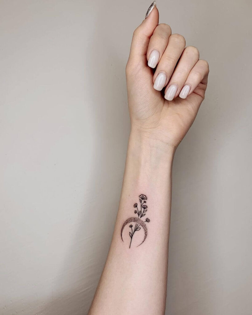 Flower moon tattoo